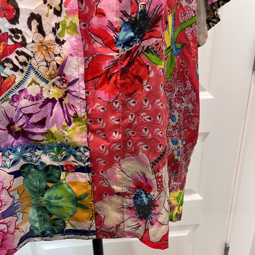 Johnny Was Multicolor Floral Patchwork Shirt - image 7
